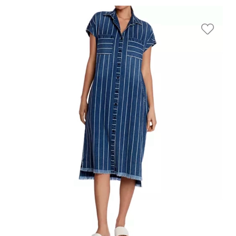 Denim buttondown shirt dress - Picture 2 of 10